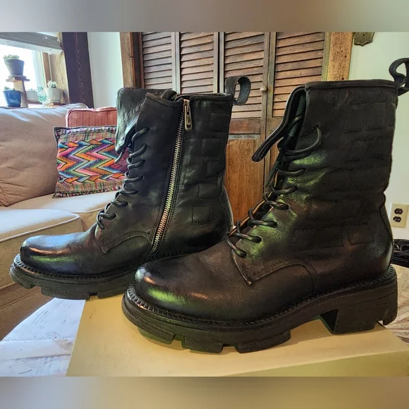 A.S.98 Lockwood Black Combat Boots - Picture 5 of 7